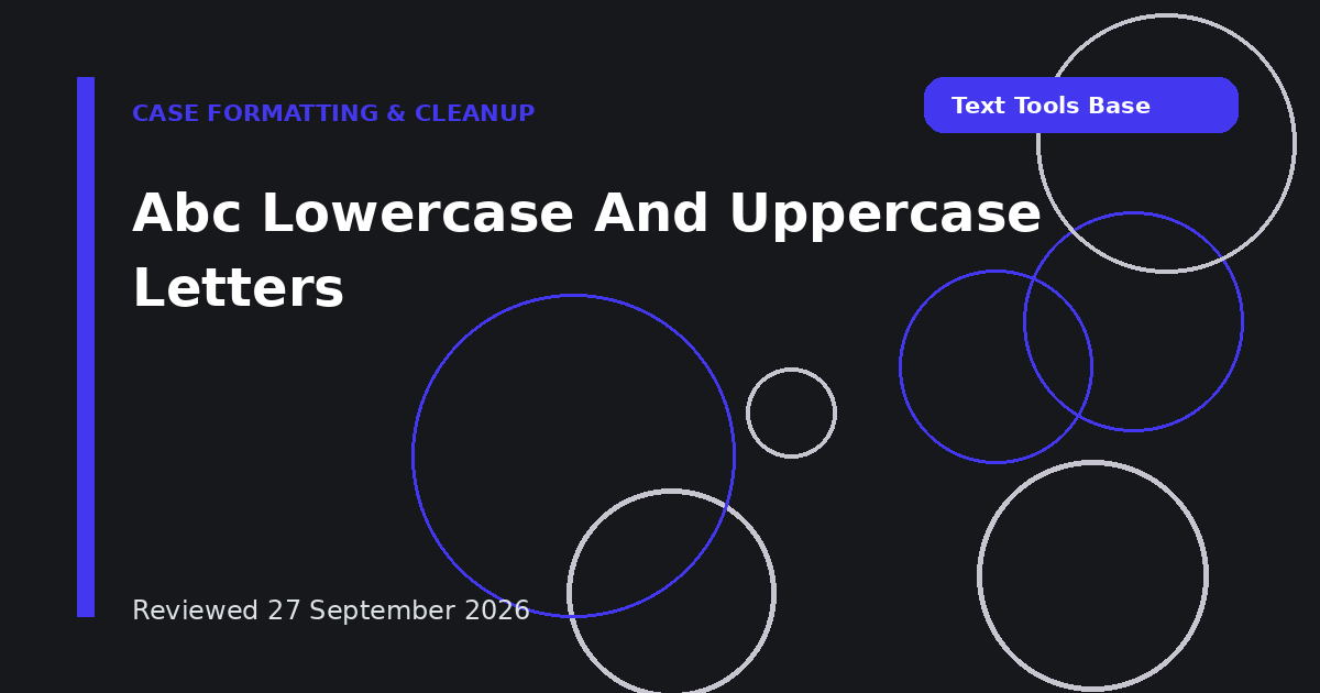 Abc Lowercase And Uppercase Letters
