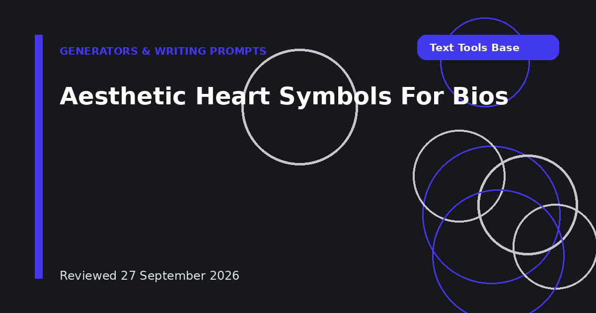 Aesthetic Heart Symbols For Bios