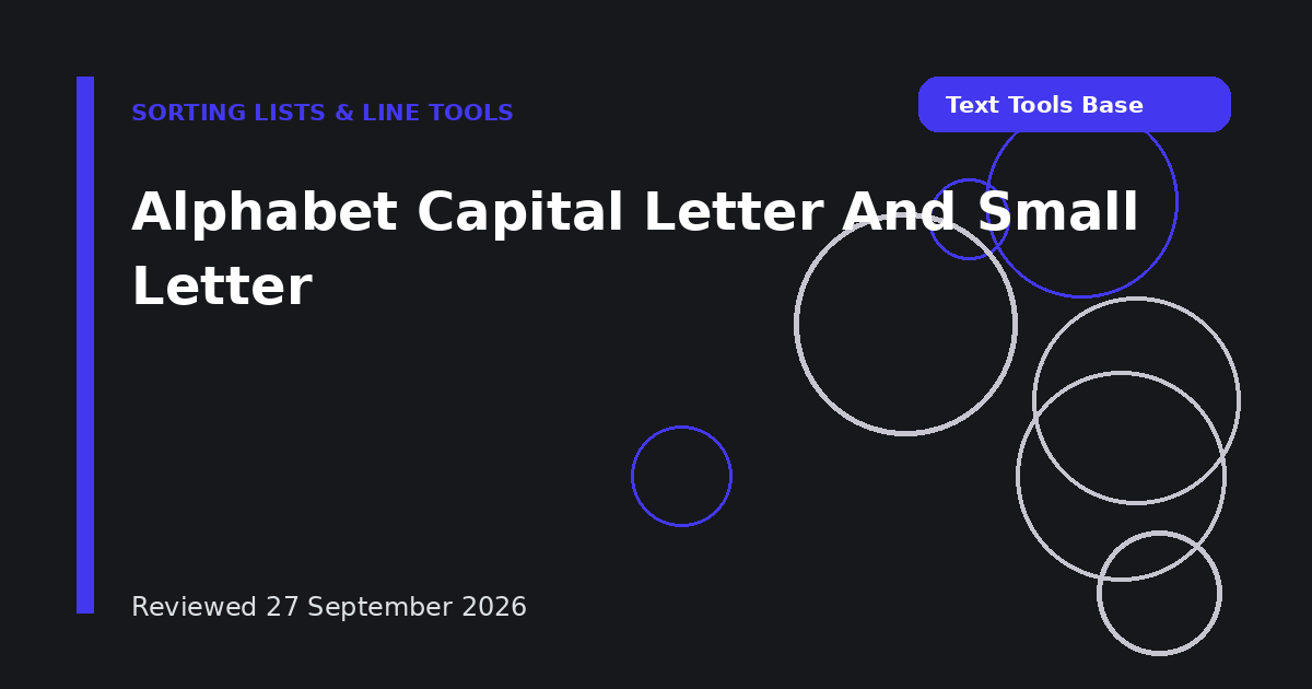 Alphabet Capital Letter And Small Letter