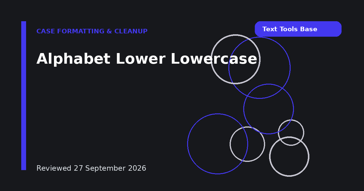 Alphabet Lower Lowercase