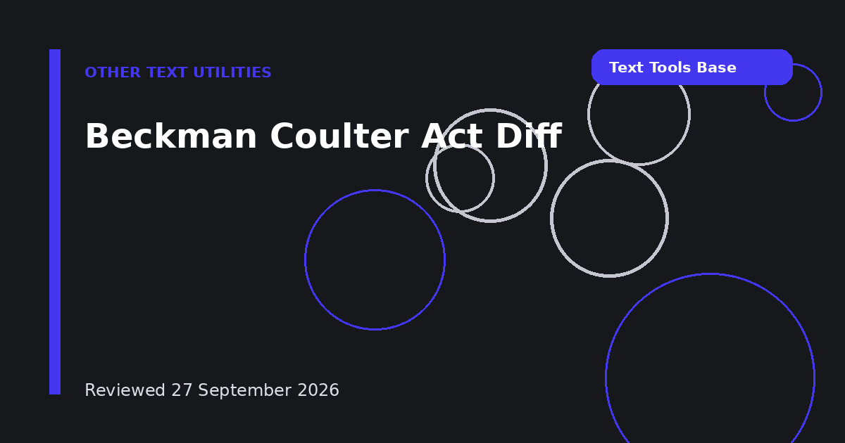 Beckman Coulter Act Diff