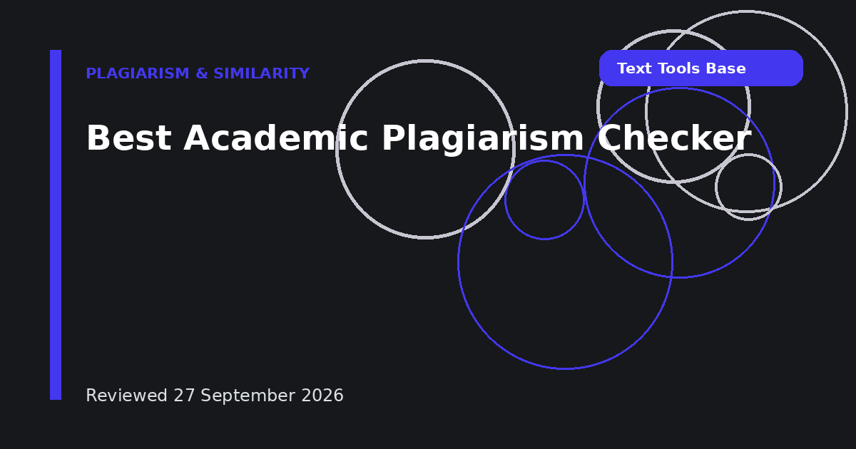Best Academic Plagiarism Checker