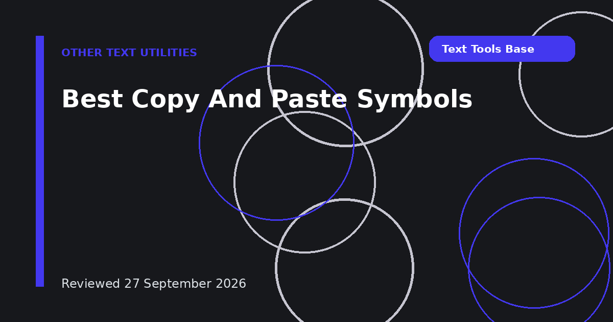Best Copy And Paste Symbols