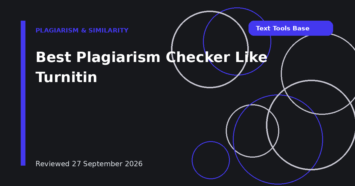 Best Plagiarism Checker Like Turnitin