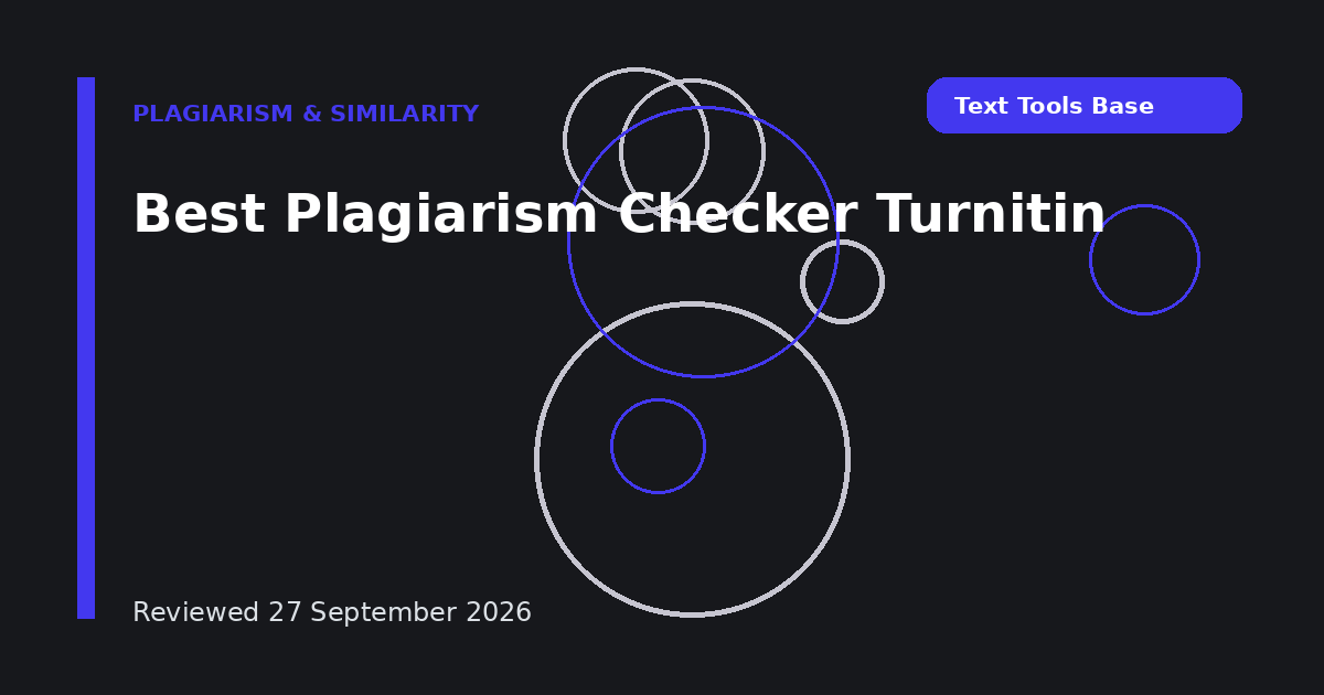 Best Plagiarism Checker Turnitin