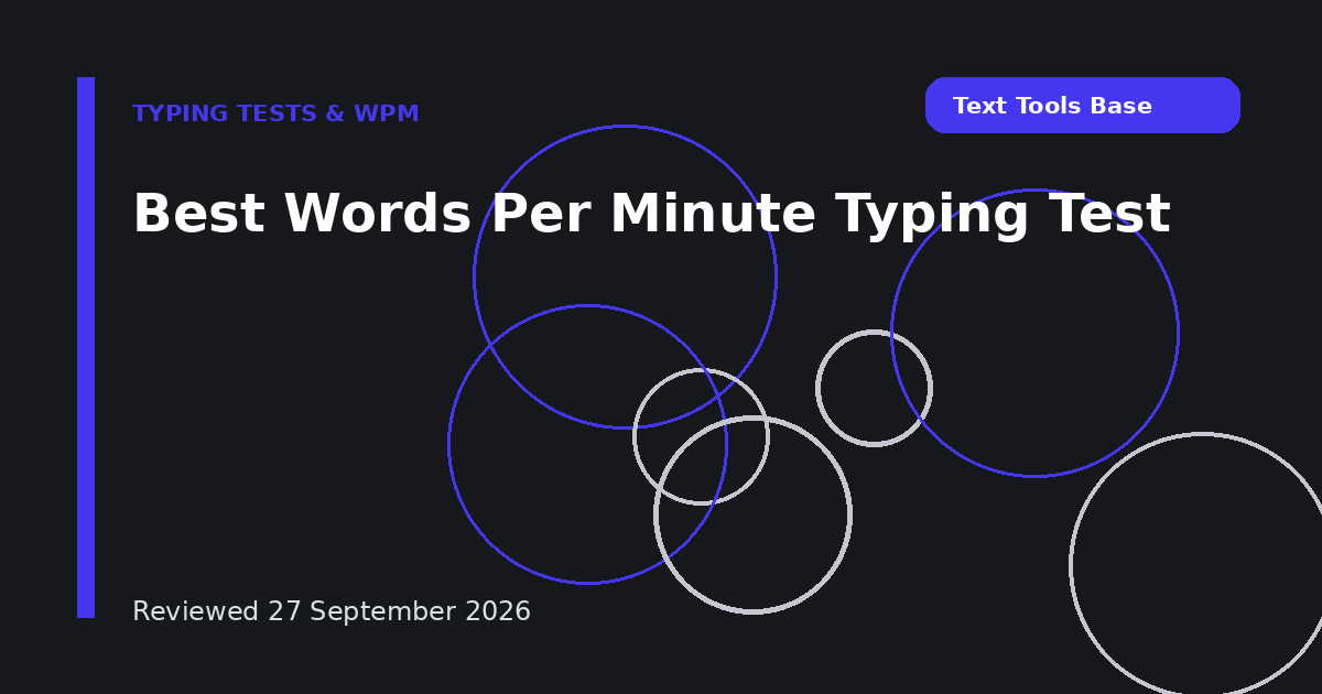 Best Words Per Minute Typing Test