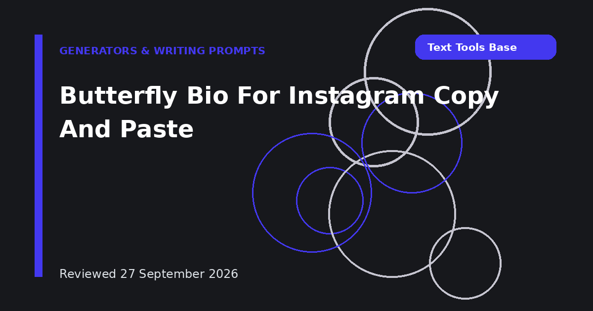 Butterfly Bio For Instagram Copy And Paste