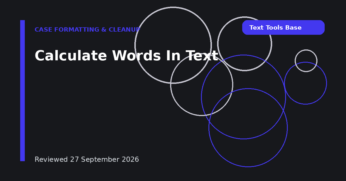Calculate Words In Text