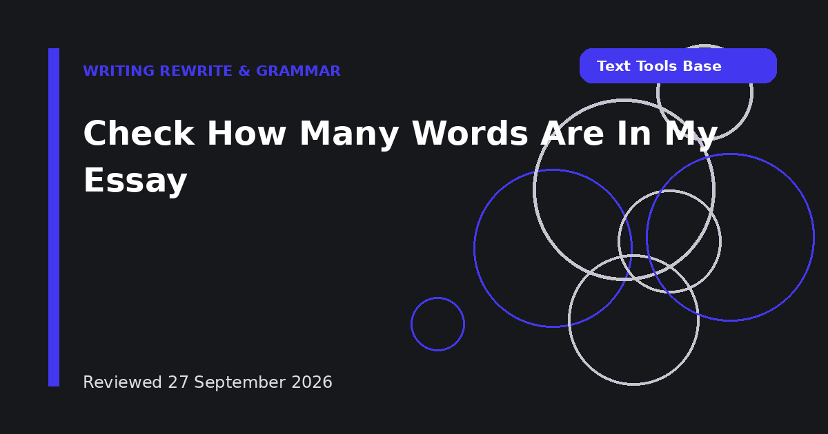 Check How Many Words Are In My Essay