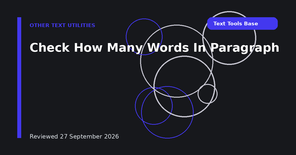 Check How Many Words In Paragraph