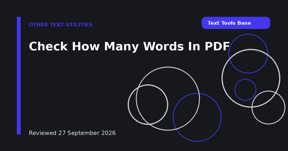 Check How Many Words In PDF