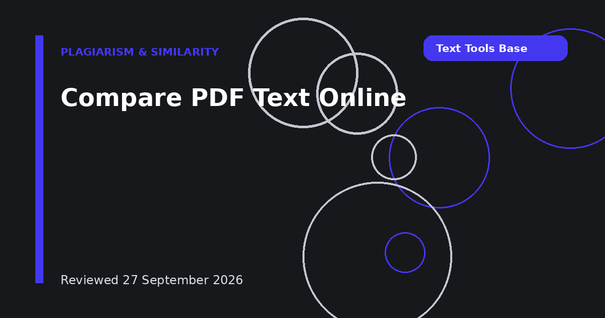 Compare PDF Text Online