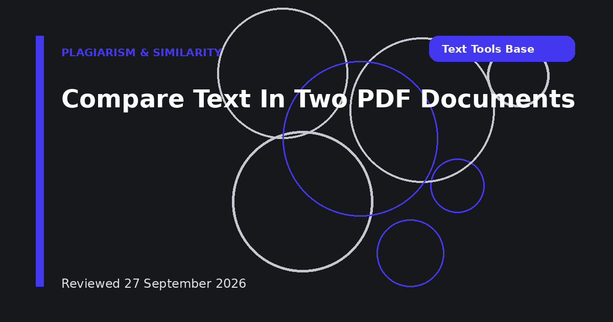 Compare Text In Two PDF Documents