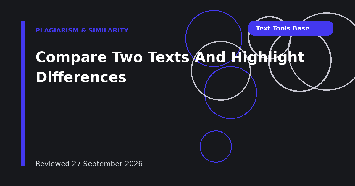 Compare Two Texts And Highlight Differences