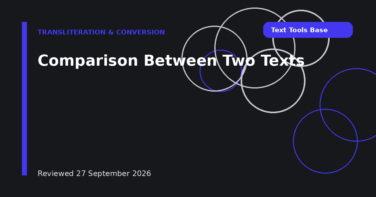 Comparison Between Two Texts
