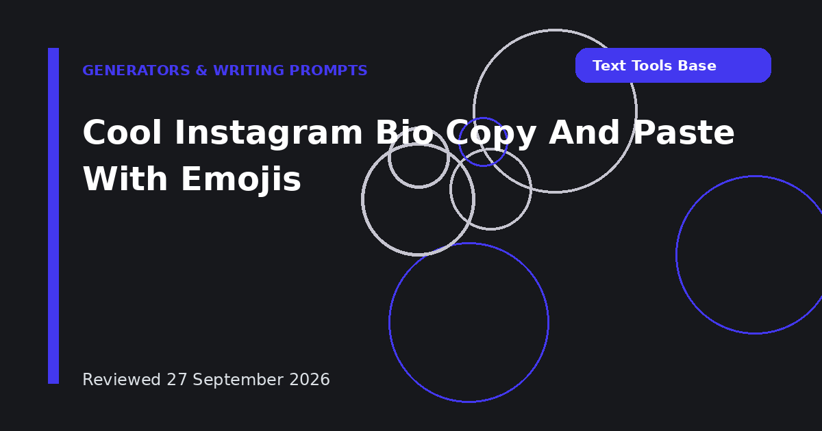 Cool Instagram Bio Copy And Paste With Emojis