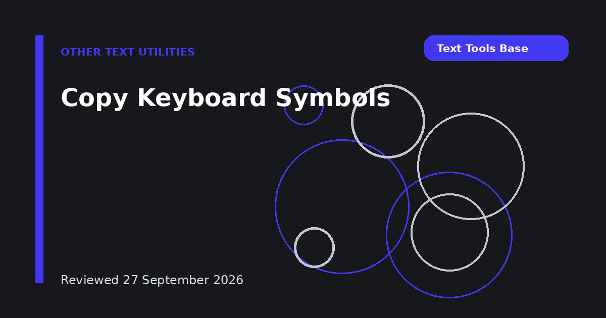 Copy Keyboard Symbols