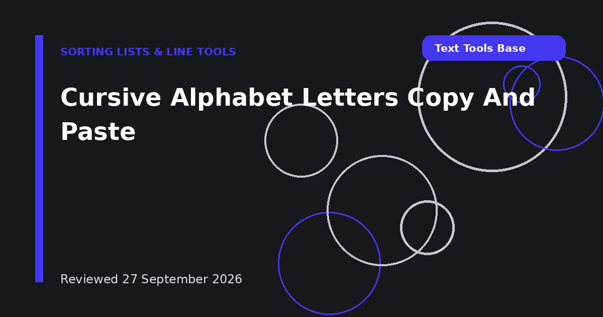 Cursive Alphabet Letters Copy And Paste