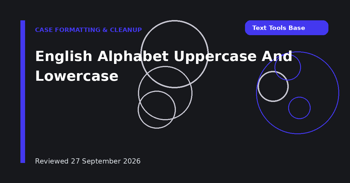 English Alphabet Uppercase And Lowercase