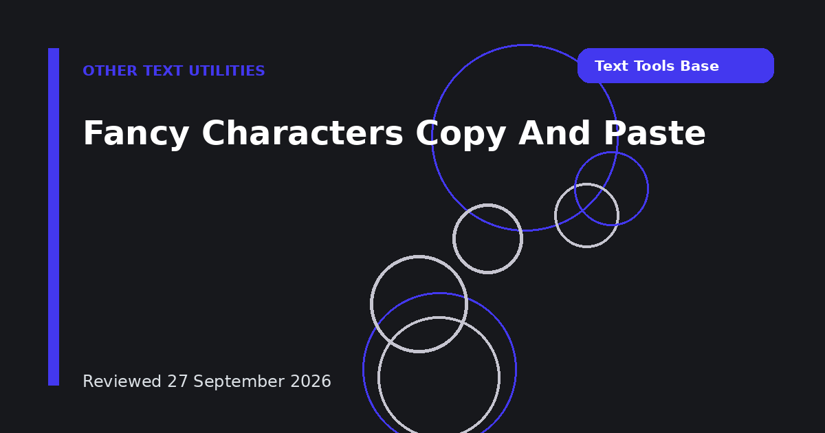 Fancy Characters Copy And Paste