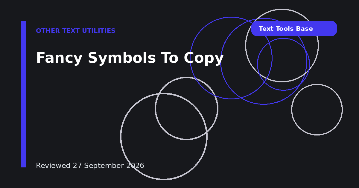 Fancy Symbols To Copy