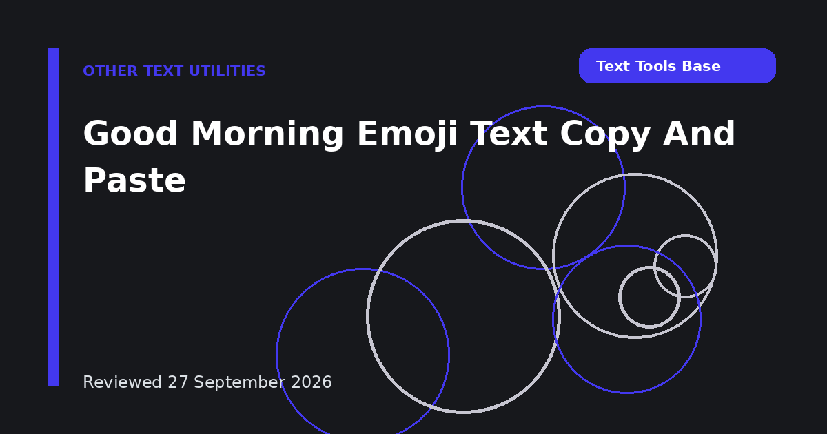 Good Morning Emoji Text Copy And Paste