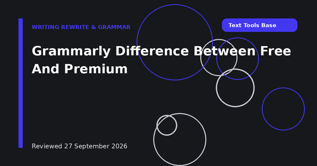 Grammarly Difference Between Free And Premium
