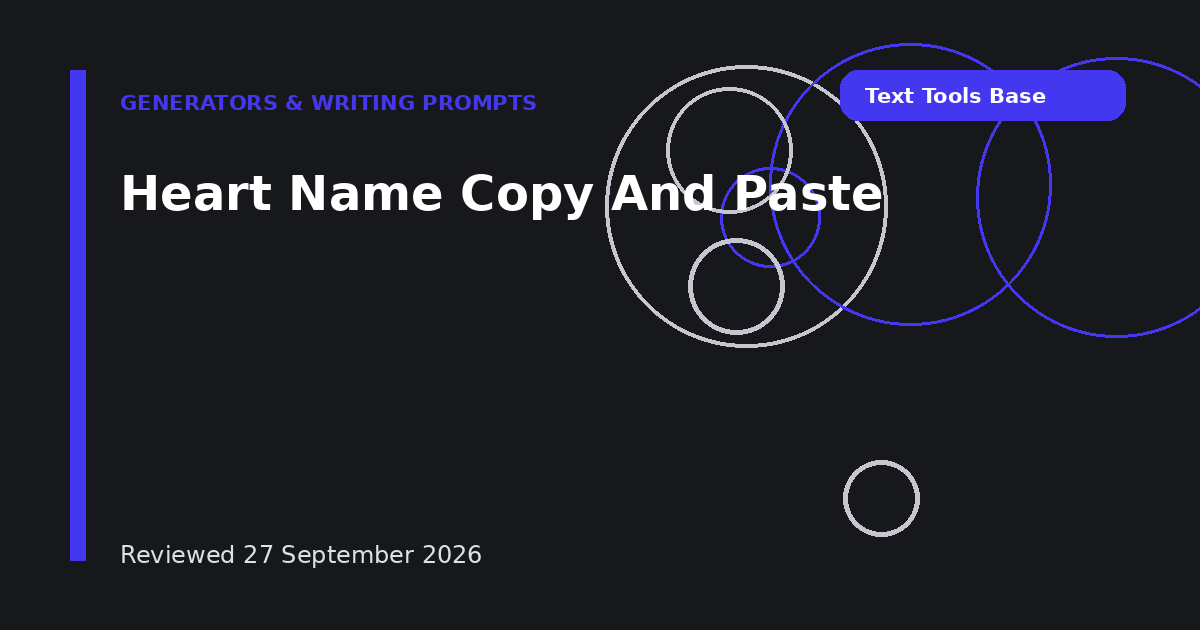 Heart Name Copy And Paste