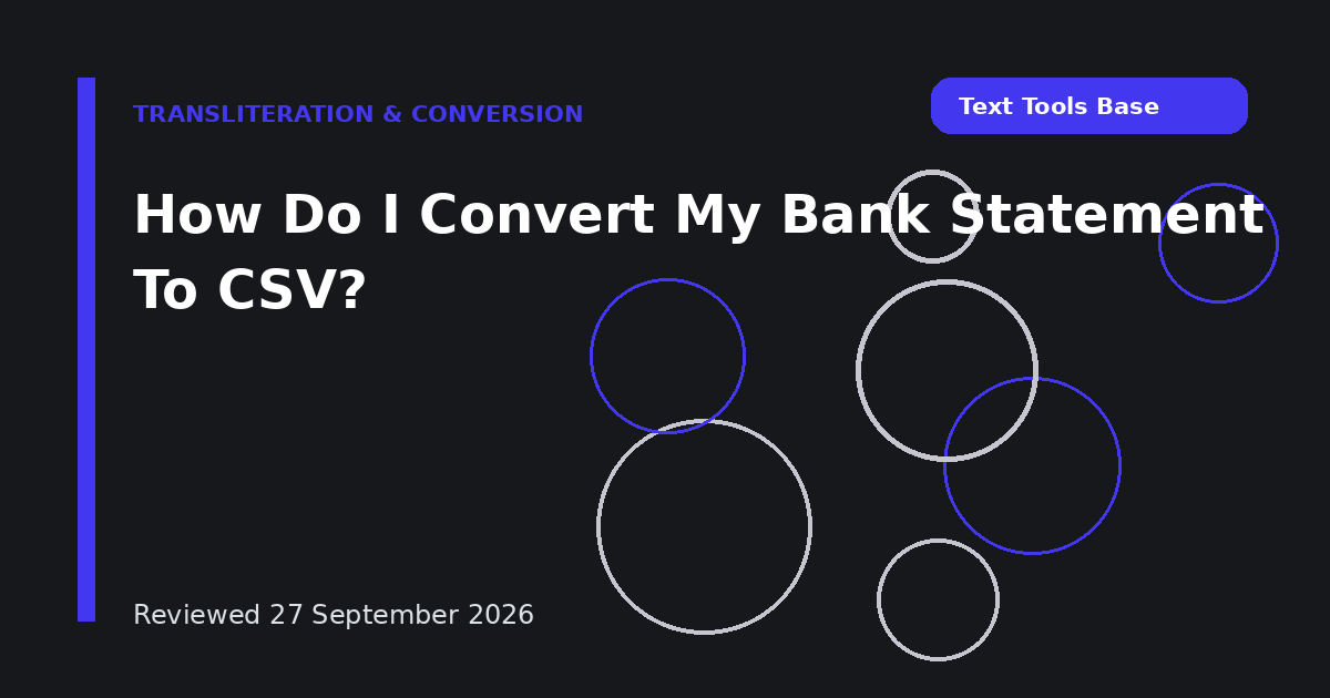 How Do I Convert My Bank Statement To CSV?