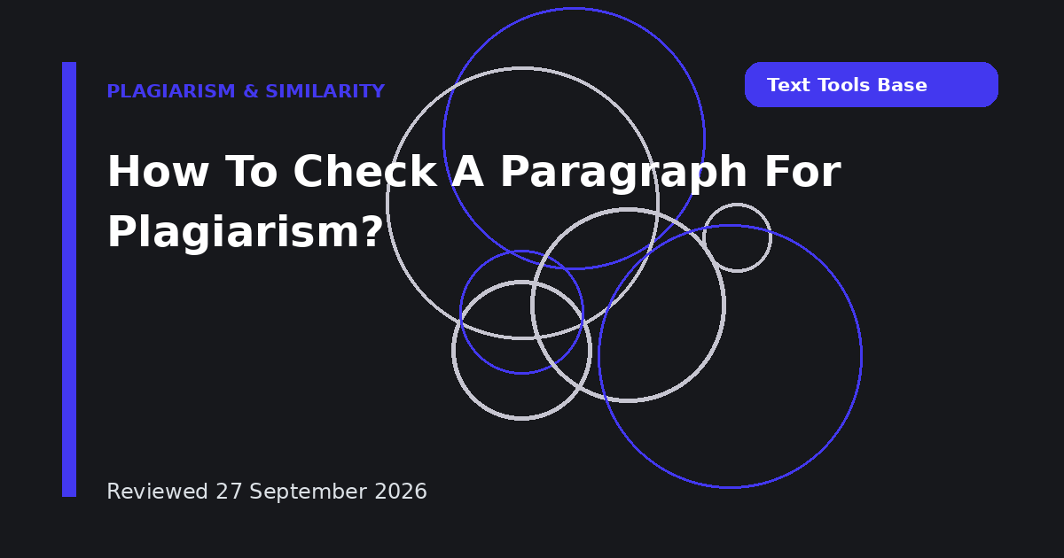 How To Check A Paragraph For Plagiarism?