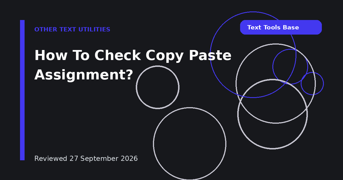 How To Check Copy Paste Assignment?