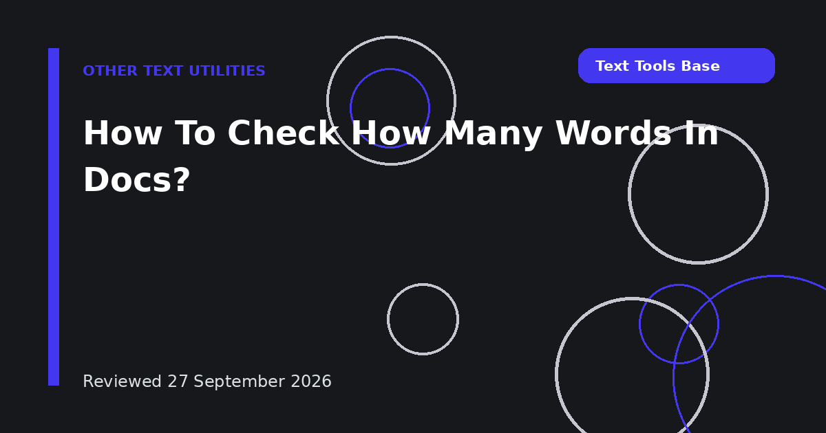 How To Check How Many Words In Docs?