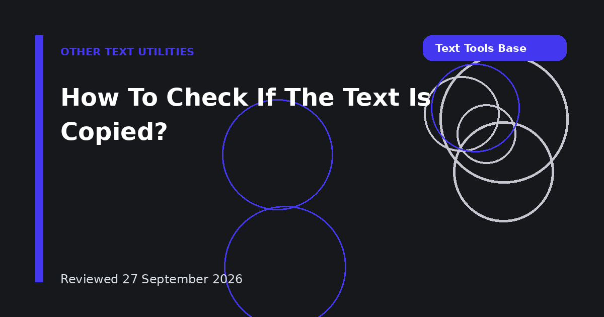How To Check If The Text Is Copied?
