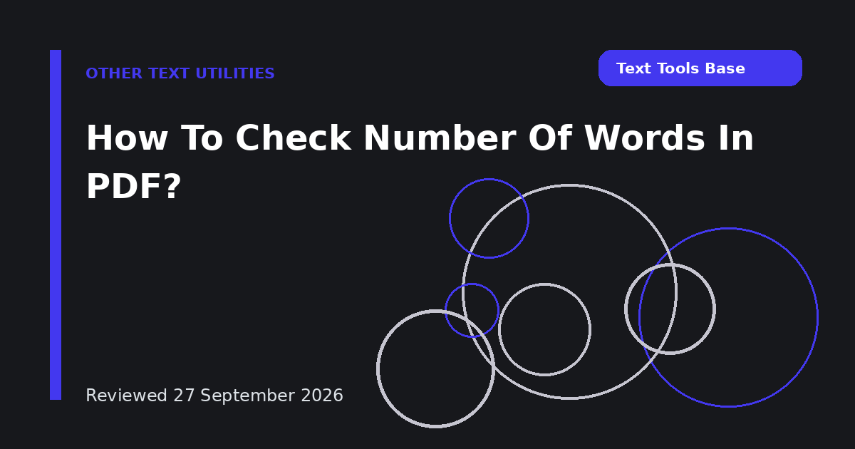 How To Check Number Of Words In PDF?