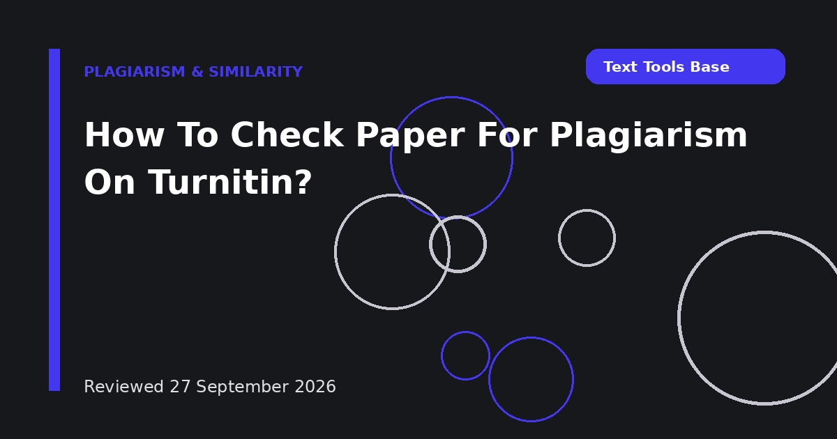 How To Check Paper For Plagiarism On Turnitin?