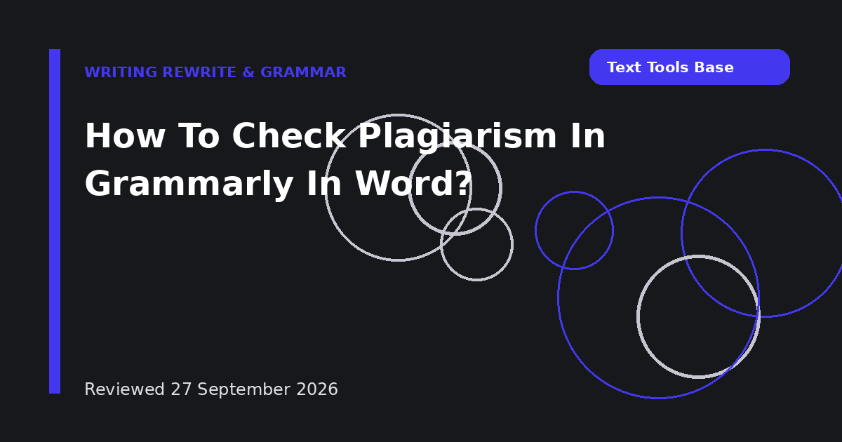How To Check Plagiarism In Grammarly In Word?