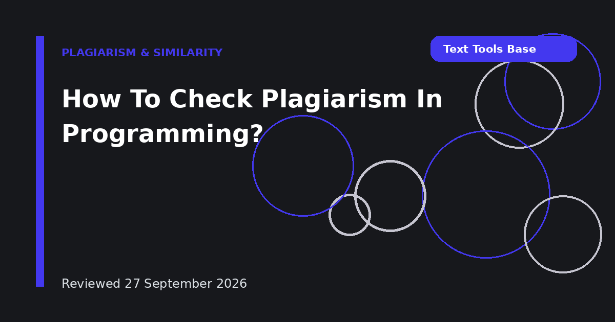 How To Check Plagiarism In Programming?
