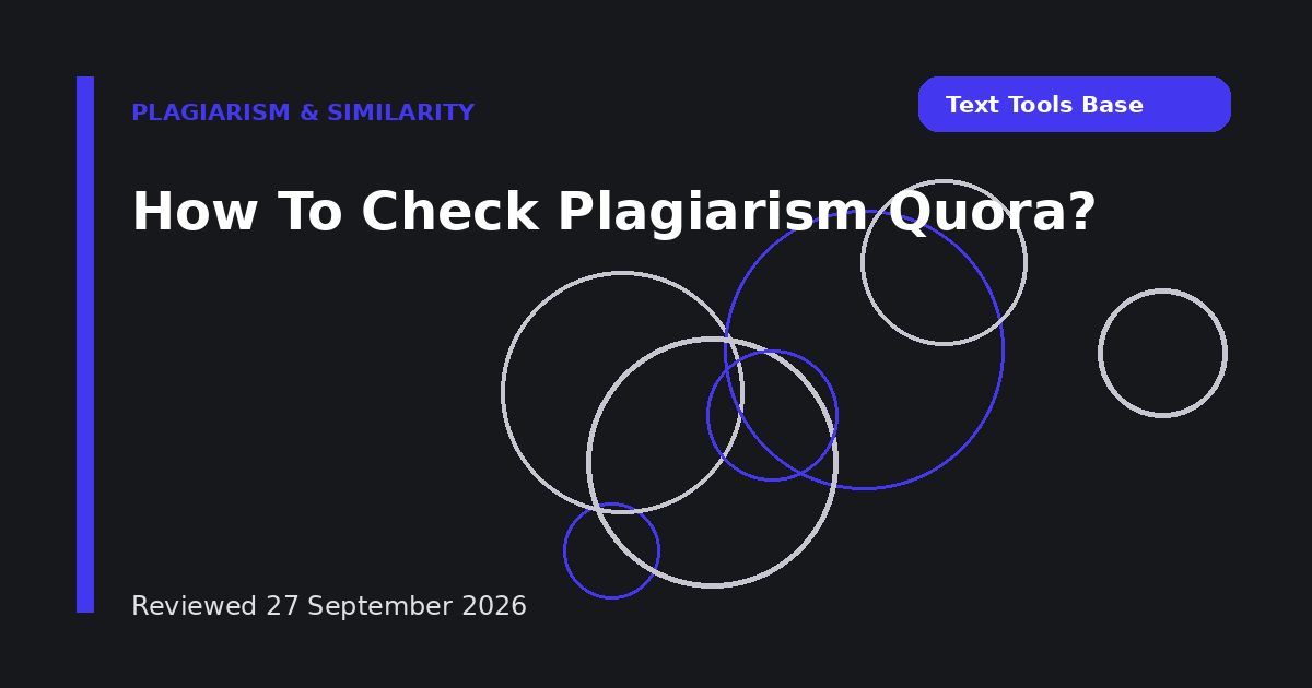 How To Check Plagiarism Quora?