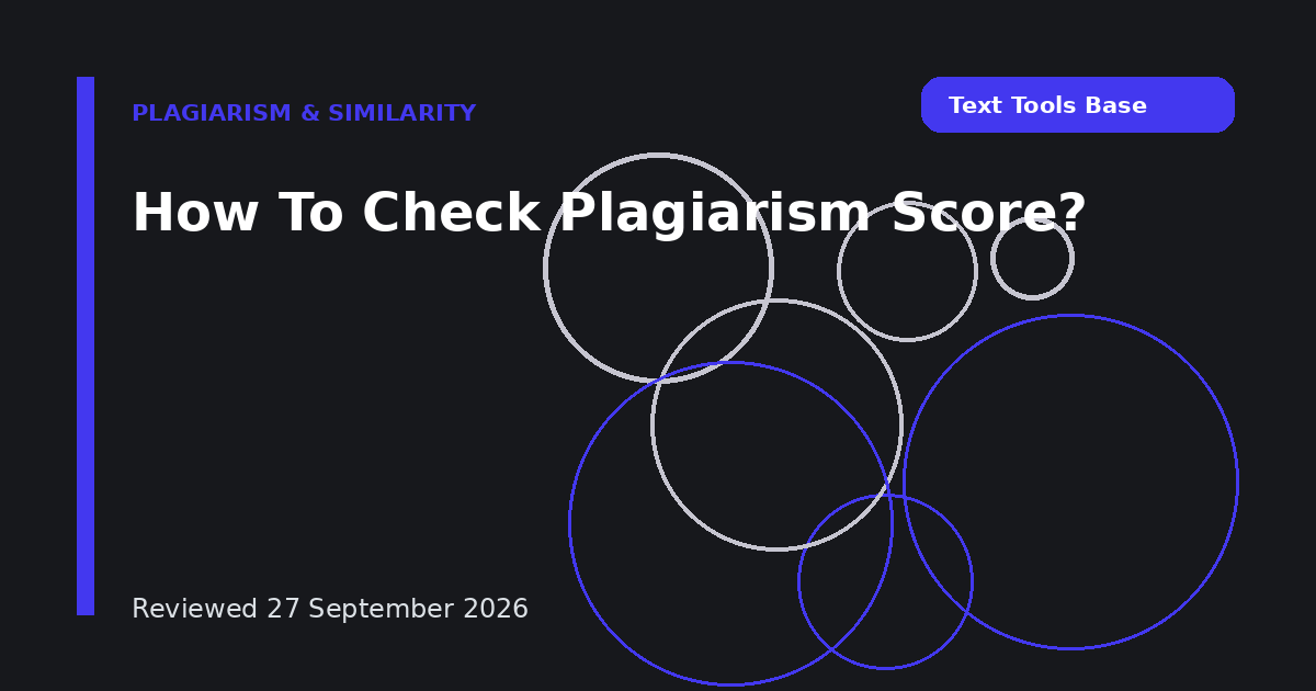 How To Check Plagiarism Score?