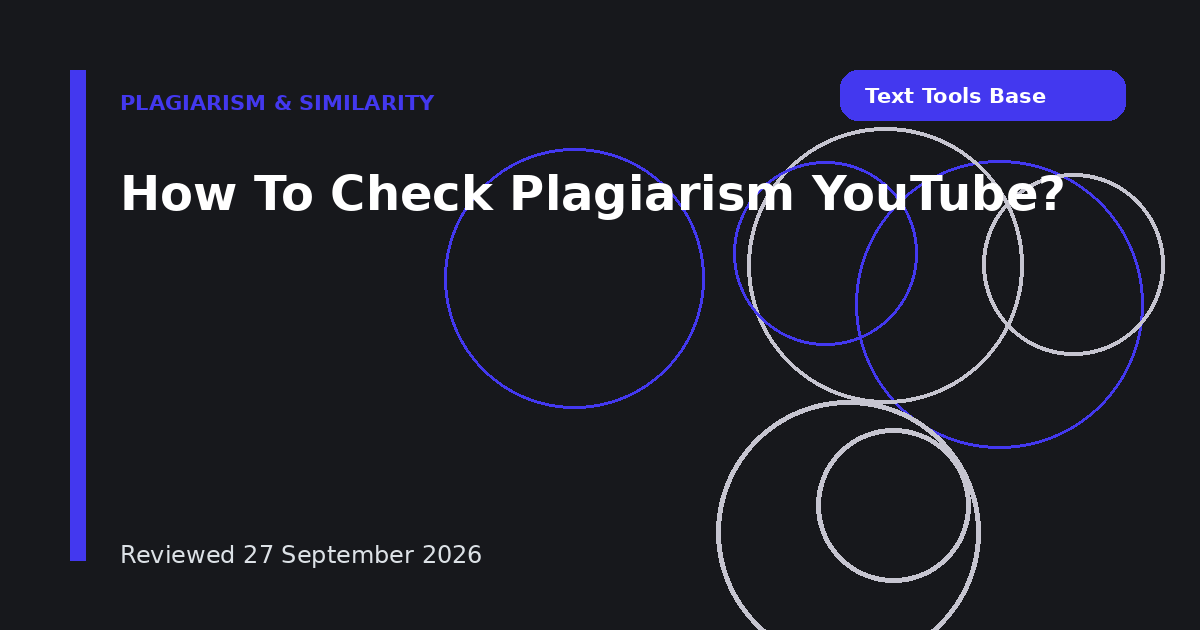 How To Check Plagiarism YouTube?