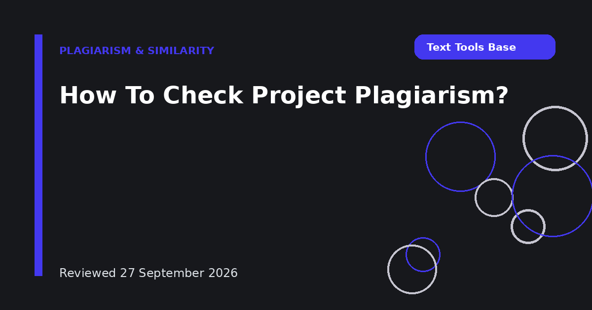 How To Check Project Plagiarism?