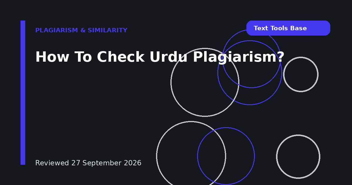 How To Check Urdu Plagiarism?