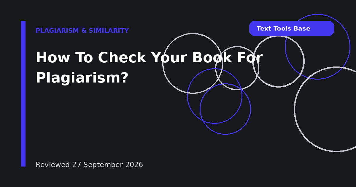 How To Check Your Book For Plagiarism?