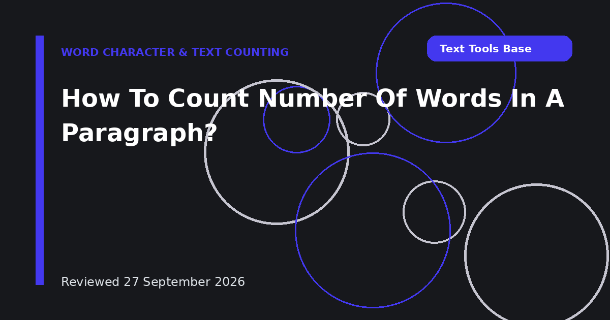 How To Count Number Of Words In A Paragraph?