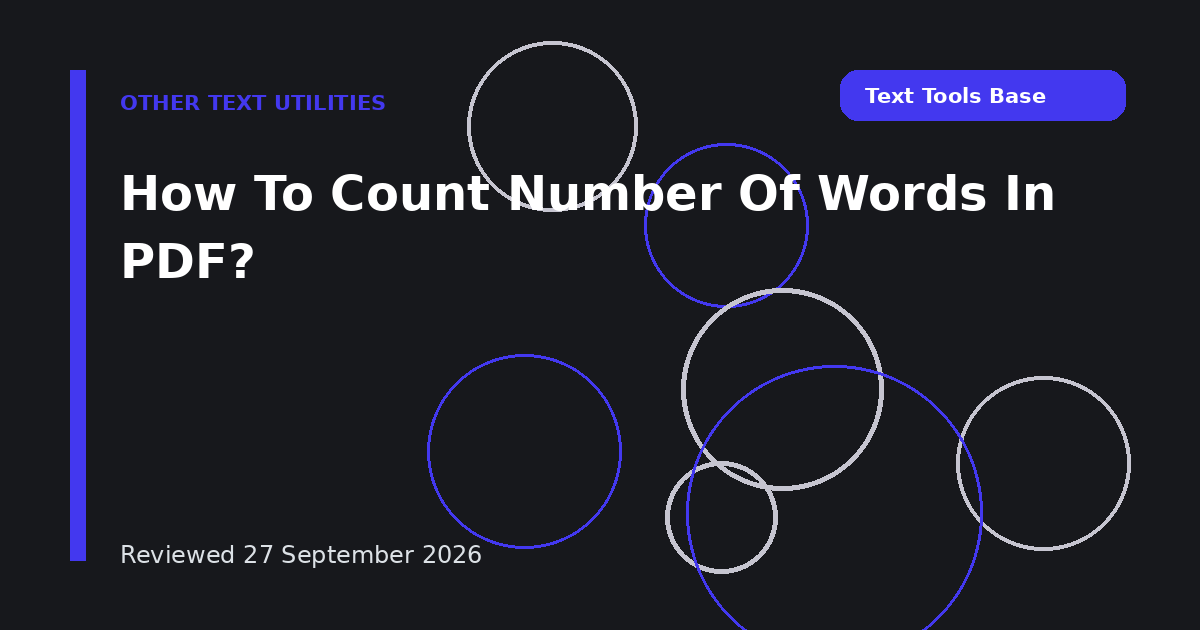 How To Count Number Of Words In PDF?