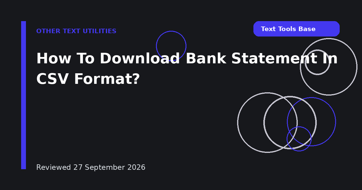 How To Download Bank Statement In CSV Format?