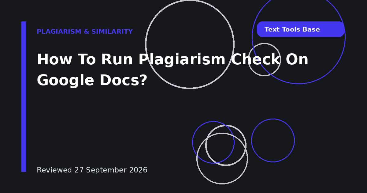 How To Run Plagiarism Check On Google Docs?