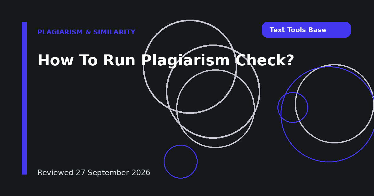 How To Run Plagiarism Check?