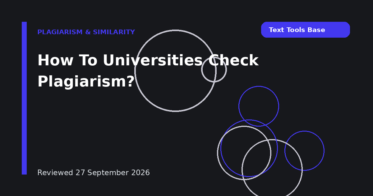 How To Universities Check Plagiarism?