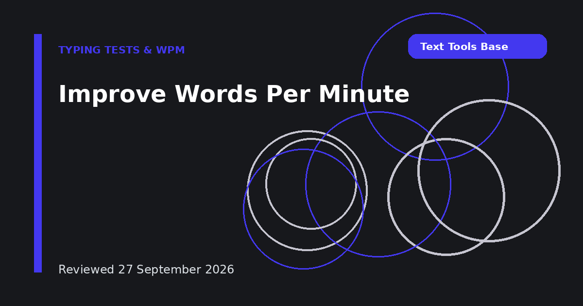 Improve Words Per Minute
